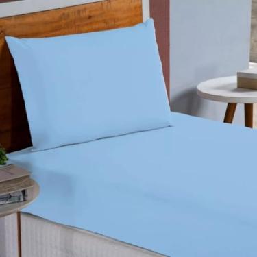 Imagem de Jogo de Lençol Premium, 400 Fios, 100% Algodão, 2 Peças, Solteiro (azul)