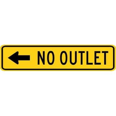 Imagem de Busppoy Placa de rua New Hia Reflective No Outlet Left Arrow Road Street Sign 10 x 40 cm, TinSign4X16a16124