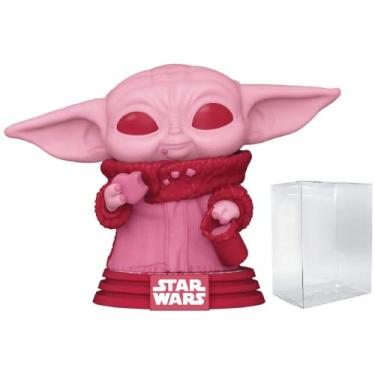 Imagem de Star Wars: Valentines - Grogu com cookie [Baby Yoda] The Child Funko Pop! Boneco de vinil (embalado com capa protetora Pop Box compatível)