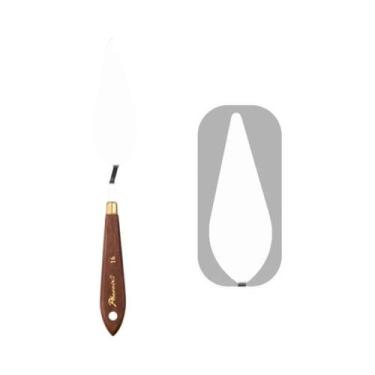 Imagem de Espátula Flexível De Aço Inoxidável Com Cabo De Madeira Para Pintura, 