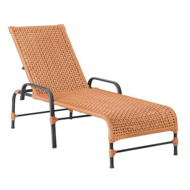 Imagem de Espreguiçadeira Catar Corda Náutica Jardim Piscina Alumínio Terra Cota