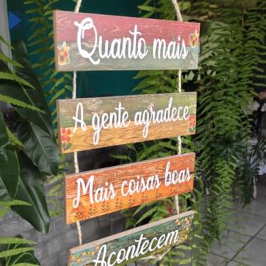 Imagem de Placa Decorativa de Pendurar com Frases Motivacionais para Parece ou Porta 5x19 cm (PLACA-MDF-COISAS-BOAS)