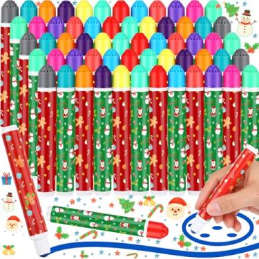 Imagem de Eersida Pacote com 60 marcadores de bingo de Natal a granel de 11,3 g de cores mistas, suprimentos de bingo em 12 cores, marcadores artísticos de tinta para presentes de Natal, lembrancinhas de festa