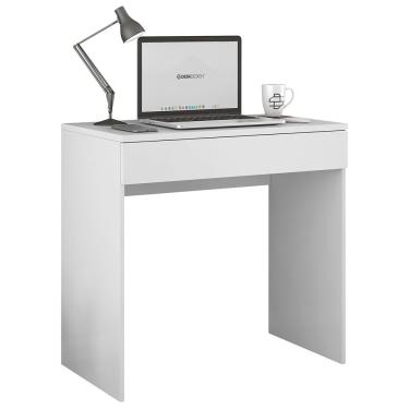 Imagem de Mesa Escrivaninha Estudo Loft Minimalista Bp 100% Mdf 80cm Com 01 Gaveta Branco - Abmaza