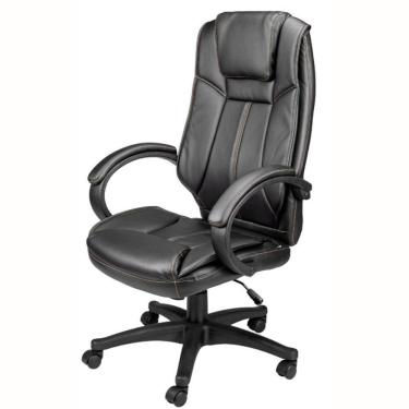 Imagem de Cadeira Giratória Córdoba Rivatti Revestida Em Poliuretano Preto Base Rodízio Nylon