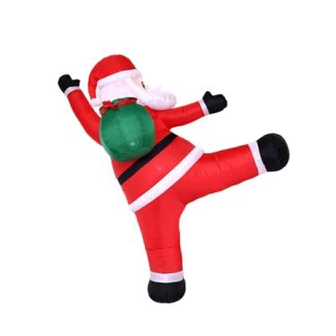 Imagem de Vaveren Papai Noel inflável para decoração de parede de Natal, parede de escalada inflável, decoração para festas, adereços para fotos, iluminado com luzes,
