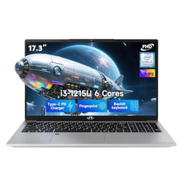 Imagem de NIMO 17.3" IPS FHD-Student-Laptop, 6 Core I3-1215U 16GB RAM 512GB SSD (Beat R5 7520U, Up to 4.4GHz) Computer with 65W Type C Backlit Keyboard Fingerprint Wi-Fi 6, for Home and Business