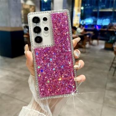 Imagem de Capa Bling para Samsung Galaxy S25 S24 Plus Ultra S23 S21 FE S22 A52 A26 A54 A35 A33 A24 A55 A56 A15, roxa, para Galaxy S22 5G