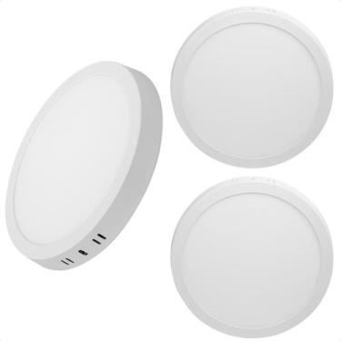 Imagem de Kit 3 Painel De Led Redondo Sobrepor 12W Bivolt Taschibra