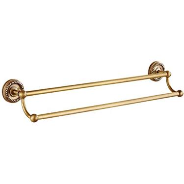 Imagem de ZJYWMM Toalheiro duplo antigo de cobre completo, toalheiro enferrujado por corrosão, barra de toalha de parede europeia para banheiro cozinha escritório-G 90 Cor: C, Tamanho: 60 cm (24 polegadas)