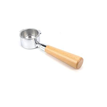 Imagem de HYUWANGYU Filtro portátil sem fundo para máquina de café expresso sem fundo adequado para filtro Delonghi EC680/EC685 51 mm cesta de filtro de substituição acessórios de café (cor: A) (A)