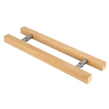 Imagem de Puxadores de porta H Sbarn, oficina de sala de estudo, puxador simples de barra de puxar de madeira maciça, maçaneta de porta lisa dupla face, ferragem/estilo 1/150 cm/59 pol