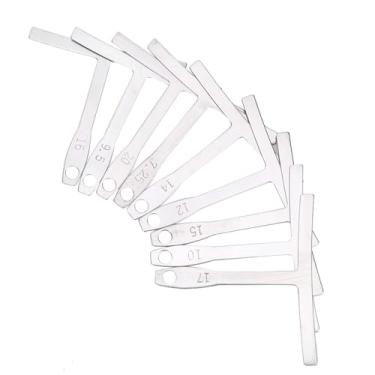 Imagem de Acouto Conjunto de Medidor de Raio de Guitarra de 9 Unidades - Régua Em Forma de T de Aço Inoxidável Medição Precisa da Escala - Ferramenta Luthier Ideal Elétrica, Guitarras Folk e Pontes de Baixo e