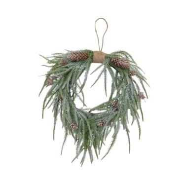 Imagem de shamjina Guirlanda de Natal para porta da frente, guirlandas artificiais para feriados, guirlanda de celebração de Natal para exteriores, parede de ação de, Branco E Verde