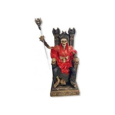 Imagem de Imagem Exu Caveira No Trono Verm. Escultura Resina Estatua - Lua Misti