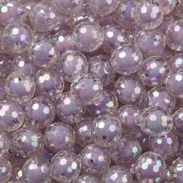 Imagem de BERMRO Contas de acrílico de 16 mm, 100 peças, cor AB, roxo, contas focais, miçangas, pedaços de chiclete, para artesanato, colar, pulseira, chaveiro para fabricação de joias (Roxo)