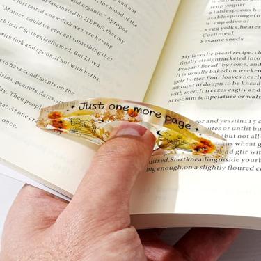 Imagem de Marcador de livro de resina de flor de aniversário personalizado, marcador de livro para presentes de aniversário de Natal, acessórios de leitura de anel de polegar feitos à mão com flor personalizada
