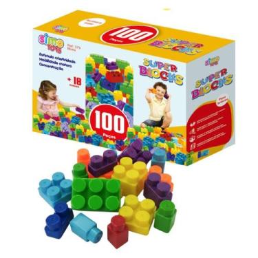 Imagem de Super Blocks Blocos de montar 100 peças SimoToys