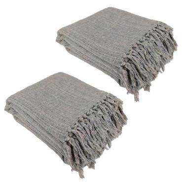 Imagem de Kit 2 Mantas Para Sofá Cinza 240x180 - Dicaza