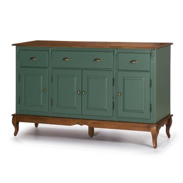 Imagem de Balcão De Madeira Com 4 Portas E 3 Gavetas Hannover - M560805 Cor Laca - Verde Musgo