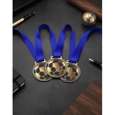 Imagem de Medalha Para Futebol Campeão Premiação Honra ao Mérito 50mm Com Fita A