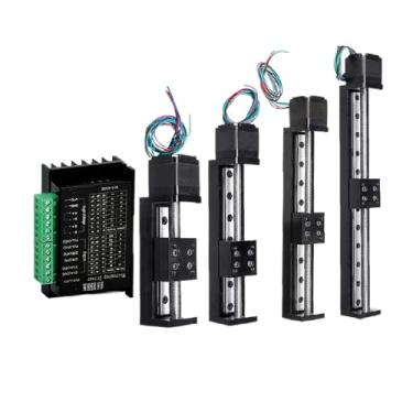 Imagem de S25HH0 Trilho de mesa deslizante tipo T Linear 50-300 mm Mesa deslizante NEMA11 Motorista de passo TB6600 Kit Guia linear CNC Eixo XYZ (deslizamento de 50 mm, passo de 1 mm)