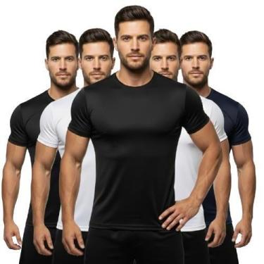 Imagem de Kit 5 Camiseta Dry Fit Masculina Antiodor Evaporação Rápida - Trendixx