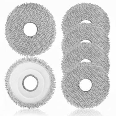 Imagem de Pacote com 6 almofadas de esfregão compatíveis com Dreame L40 Ultra/L10S Ultra/L10S Ultra Gen 2/X40 Ultra/L10s Pro Ultra Heat/X30 Ultra, compatível com Roborock QV 35A/Saros 10R/Qrevo S5V/Qrevo S