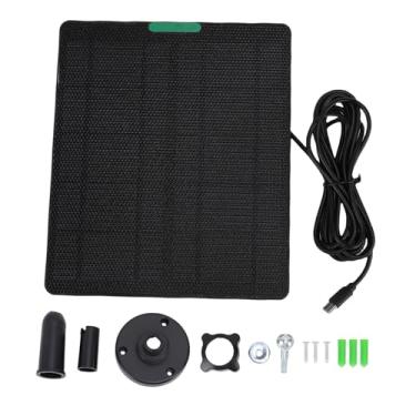 Imagem de RiToEasysports Painel Solar, Painel Solar de 10 W para Câmera de Segurança Painéis de Carregador Solar Com Suporte Ajustável de Cabo à Prova D'água IP65 de 9,8 Pés Compatível Com Anel (BLACK)