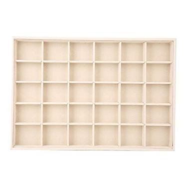 Imagem de Caixa de armazenamento para exibição de joias Organizador de joias elegante, macio e durável com grande espaço de armazenamento para cômodas Lojas de varejo Placa de densidade (Palete de 30 grades)