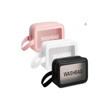 Imagem de Necessaire Organizadora Feminina com Alça, Poliéster, 30x10x20 cm, Cores Sortidas, Rosa/Branca/Preta, Leve e Durável, para Viagens