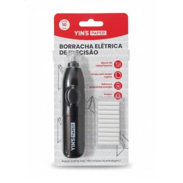 Imagem de Borracha de Precisão a Pilha 10 Refil Uso Profissional Amador Escolar Ilustração Elétrica Premium