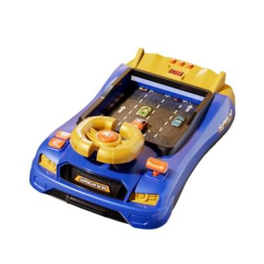 Imagem de harayaa Volante de carro de corrida de brinquedo, simulador de direção com sons, brinquedo educativo para crianças de 3, 4, 5 e 6 anos, Versão Azul Do Temporizador