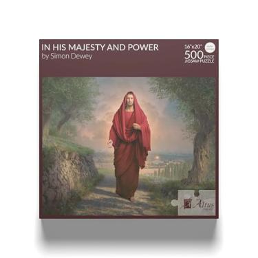 Imagem de Altus Fine Art Quebra-Cabeça De 500 Peças Jesus Em Manto Vermelho - Sua Majestade E Poder Por Simon Dewey 16X20 Tamanho Finalizado Cristão Passe Tempo Qualidade Com A Família Juntos Foco Cristo