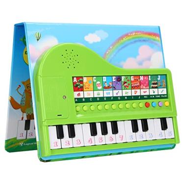 Imagem de Alomejor Brinquedo Feito Sob Medida Livro Portátil do Piano, Brinquedo Musical da Criança Com Teclas Claras Função de Gravação Educacional Crianças