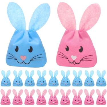 Imagem de SilTriangle 20 peças de sacos de petisco de coelho da Páscoa, fofos, feltro, coelhos, doces, presentes, lembrancinhas de festa para primavera, aniversário, decoração de festa, chá de bebê, biscoitos