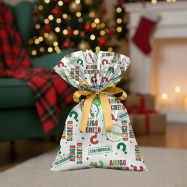 Imagem de 5 Sacos Presente Estampa Amigo Secreto Médio Embalagem 30x44