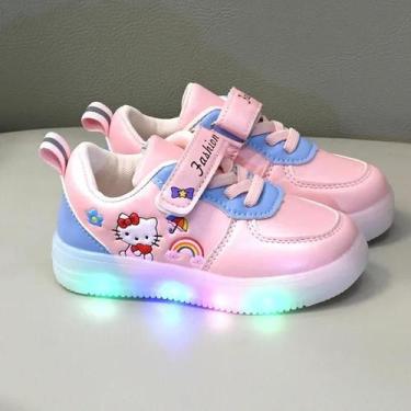 Imagem de Tênis LED Hello Kitty Para Meninas, Kawaii, De Lona, Com Solado Macio,