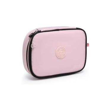 Imagem de Estojo Quadrado Tie Dye Rosa, Poliéster, 26x16,5x6cm, 2,5 Litros, 13 Espaços para Lápis, Bolso de Redinha