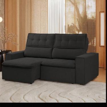 Imagem de Sofá Para Sala Reclinavel Estofado Torino 200cm Linho - VS Móveis, Chu