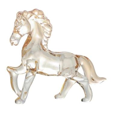 Imagem de KiBcsLic Estátua de Cavalo de Vidro, Peça Colecionável para Mesa, Centro de Mesa, Ornamento Feng Shui, Miniatura para Quarto, Escritório ou Dormitório, Style I
