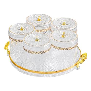 Imagem de FytStycale Conjunto de 5 Potes para Armazenamento de Alimentos com Tampa Hermética - Ideal para Cozinha, Claro