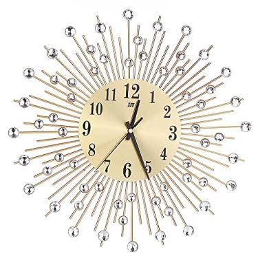 Imagem de Relógio de Parede Arte Ferro 3D Decorativo Grande Sem Tic Tac Silencioso Estilo Europeu Moderno para Sala Estar e Quarto