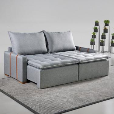 Imagem de Sofá Cama sem Caixa Retrátil 220cm Paris Cinza