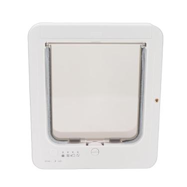 Imagem de AUNMAS Porta Inteligente para Gatos para Interior e Exterior, Porta para Animais de Estimação Ativada por Coleira Com Travamento de 4 Vias, Aba Automática para Cães para Cerca de Parede da Janela,