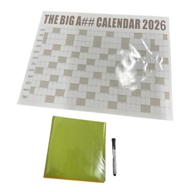 Imagem de oshhni Calendário de parede 2026 com caneta e adesivo, planejador anual de 12 meses (365 dias) de janeiro a dezembro de 2026 para academia, grupos de estudo, CafÉ