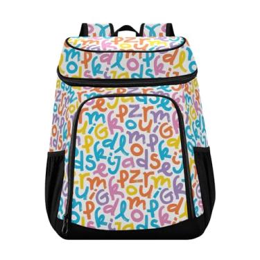 Imagem de Mochila térmica com 36 latas desenhadas com pincel colorido, lancheira térmica para viagem para homens