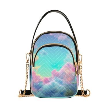 Imagem de Bolsa de ombro transversal floral preta e cinza, bolsas transversais femininas, bolsas transversais femininas, Espaço colorido e vibrante-3, One Size