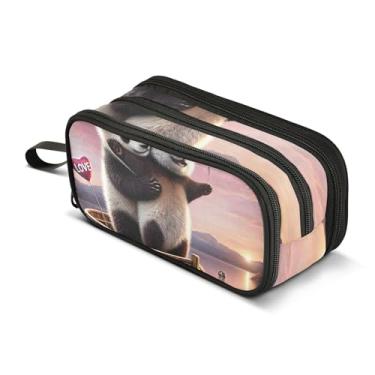 Imagem de Titanic Panda Estojo de lápis romântico amor bolsa de lápis com zíper bolsa para meninas adolescentes bolsa de lápis padrão meninos armazenamento faculdade ensino médio material de escritório