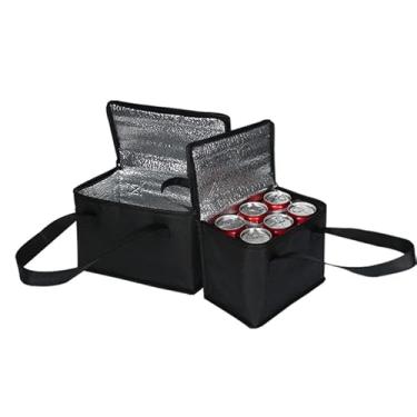 Imagem de Bolsa térmica para entrega de alimentos – Bolsa térmica reutilizável com zíper, bolsa térmica à prova de vazamento para DoorDash, mantimentos, viagens e piqueniques (verde/pequena)